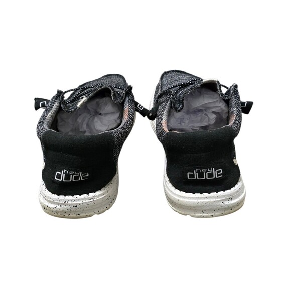 Hey Dude Wally Sox Shoes Mens Size 12 Black White Casual Slip Ons - Picture 6 of 10